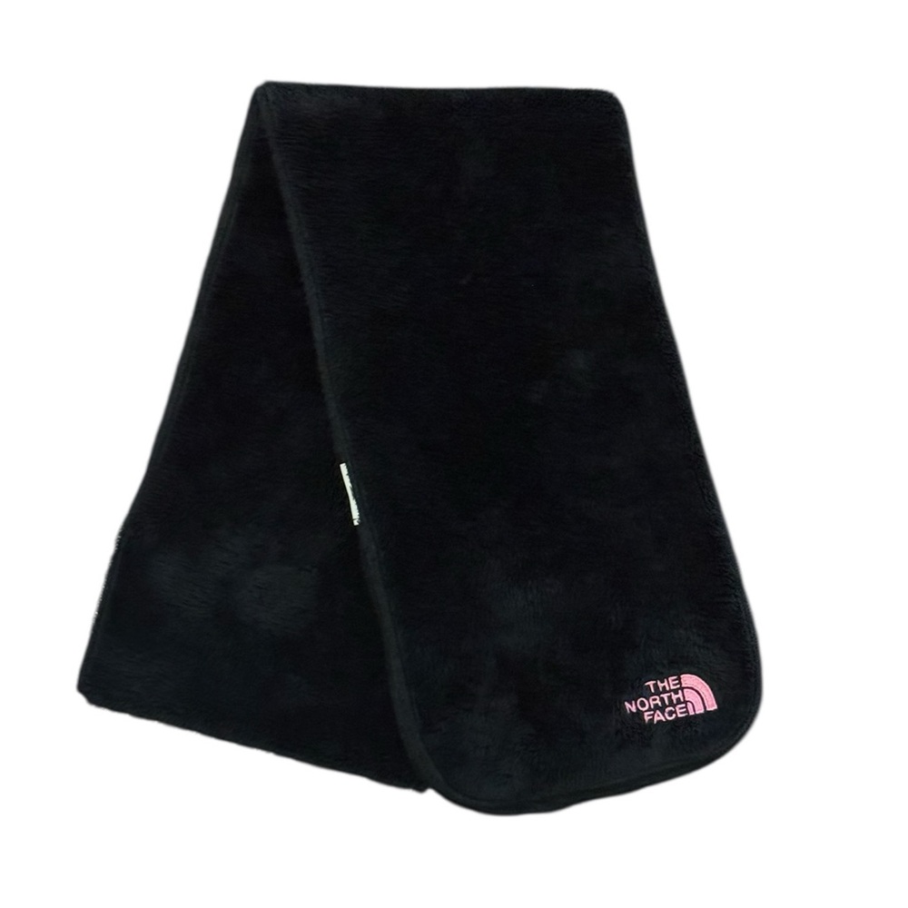 Scarf The North Face Black Fleece with Pink Logo, girls